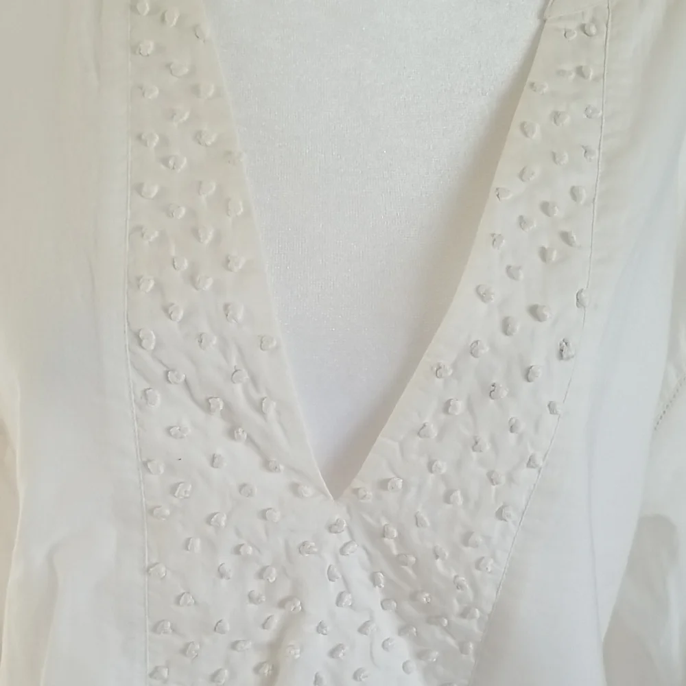 Theory White Textured Women's Blouse - Picture 2 of 7